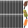 Abeillo 30 bastoncini di plastica per ghiaccioli da 11,4 cm, riutilizzabili, per ghiaccioli fai da te, cake pop, caramelle, dessert, artigianato (nero)