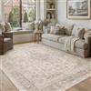 PureCozy Beige Tappeto Salotto Pelo Corto Vintage 140x200cm Tappeto Camera Da Letto Antiscivolo Lavabile, Tappeti Persiano per Cameretta, Soggiorno, Sala, Scendiletto