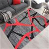 Mazovia Tappeto Salotto Moderno Pelo Corto - Tappeti Soggiorno Turchi Originali - Tappeti Camera da Letto - Tappeti Salotto Grandi Dimensioni - Grigio Rosso - 180x250 cm