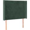 vidaXL Testiera con orecchie verde scuro 93x16x118/128 cm in velluto
