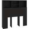 vidaXL Testiera letto con ripiani Nero 100x19x103,5 cm