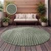 Paco Home Tappeto per esterni resistente alle intemperie Balcone Soggiorno Scandinavo Boho Unicolore Dimensioni 200 cm Rotondo