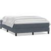 vidaXL Letto a molle con materasso grigio scuro 160x210 cm in velluto