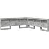 vidaXL Testiera con vano contenitore e ripiano, grigio cemento, 180 cm, realizzata in materiale composito di legno