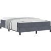 vidaXL Letto a molle con materasso grigio scuro 160 x 210 cm tessuto