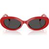 Dolce & Gabbana Occhiali da Sole DG4537 308887 x Devotion Rosso/Grigio Scuro Donna 53/19/145
