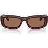Ray-Ban Occhiali da Sole RB4944 687773 Kiliane Puffer X ASAP Rocky Marrone Scuro Trasparente/Marrone Scuro Unisex 55/19/145