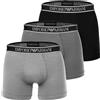 Emporio Armani Boxer Uomo, Nero/Acciaio/Grigio, XL