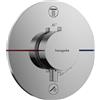 hansgrohe ShowerSelect Comfort S - Miscelatore termostatico incasso, Rubinetto termostatico con blocco di sicurezza (SafetyStop) a 40° C, Termostato rotondo, 2 utenze, cromo
