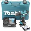Makita Trapano a batteria Makita DF333DSAE 12 V max./2,0 Ah, 2 batterie+caricabatterie in custodia da trasporto, nero, blu