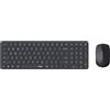Rapoo 9310M - Mouse wireless per tastiera, 2400 DPI con sensore fino a 12 mesi di durata della batteria, design piatto in alluminio, layout DE, QWERTZ PC e Mac - nero