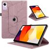 TEDTIKJT Tablet Cover per Xiaomi Redmi Pad SE 11 2023 Custodia Pelle PU 360°Multi Angolo Ruotabile Portatile Flip Protettiva Cover Redmi Pad SE 11 con Supporto Funzione, Oro Rosa