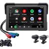 DRATSZTECH 7 IPS Touch Screen Portatile Carplay Screen per Moto Wireless Car Play & Android Auto Navigazione GPS Moto Navigazione GPS CarPlay (Player+DVR)