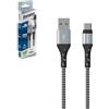 Energizer Cavo USB-A/USB-C rinforzato, 2 m, nero/argento intrecciato