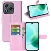 JIUNINE Cover per Honor 400 Lite, Custodia Portafoglio Libro in Pelle Sintetica Antiurto Cover Flip Case con [Carta Fessura] [Supporto Stand] [Fibbia Magnetica], Rosa