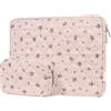 MOSISO 13-14 pollici Custodia Laptop,13,3 pollici Custodia Imbottita Laptop Compatibile con Macbook Air 13,6/Pro 13/Pro 14,HP Dell ASUS Lenovo,Borsa Carry Quilted Square con Case Piccola,Petali Rosati
