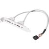 Navna Staffa per slot USB 2.0 a 2 porte USB 2.0 schede madri staffa di estensione posteriore a schede madri a 9 pin cavo USB adattatore host appassionati