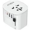 Celly, MultiPlug Caricabatterie Da Viaggio, Ricarica Rapida Fino a 30W, Adattatore Universale, Presa Multipla Salvaspazio, Con USB-A USB-C