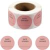 PATIKIL 500 Pcs Etichette Con Data Di Apertura 1.25 Pollici Rosa E Nero