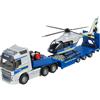 Majorette 213716000 Grand Series SOS Volvo FH-16 camion della polizia con elicottero pressofuso, multicolore, taglia unica