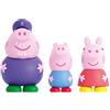 DQB DeQUBE Peppa Pig - Set di 3 statuette bagno Peppa Pig - Giocattoli d'acqua e bagno - Include George, nonno e Peppa (DeQube 919D00047)