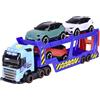Dickie Toys -Trailer Trasportatore per Auto Volvo 40 cm- Camion FH16 con Rimorchio, Include 3 Auto XC40 Recharge, Effetti di Luce e Suoni, Giocattolo per Bambini a partire da 3 Anni (203747017)