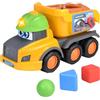 Dickie Toys ABC - Veicolo di smistamento Harry Hauler (30 cm) a partire da 1 anno - grande camion Volvo con gioco a incastro, forme sonaglio, luce e suono, auto giocattolo per neonati e bambini dai 12