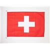 AZ FLAG Bandiera Nautica Svizzera 90x60 cm Poliestere Mesh Anelli Plastica | Uso esterno e nautico bandiera nautica Schweiz resistente alle intemperie con doppie cuciture e bordi rinforzati