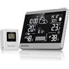 Bresser stazione meteorologica senza fili ClimateTemp NDH-NEO con sensore esterno, display temperatura e umidità, previsioni meteo, allarme gelo