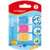 KEYROAD Gomme per cancellare pesce rosso, senza strisce e pieghe, custodia in plastica, senza PVC, per l'uso quotidiano, 3 pezzi per confezione, mix di colori