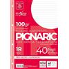 Pigna, Confezione da 40 Ricambi con 4 fori, archiviazione, banda laterale rinforzata, fogli con buchi rinforzati, carta 100 gr., Fogli f.to A4, 21x29,7, 1R, righe