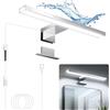 Hommie LED Lampada da Specchio Bagno 30cm 5W Bianco Freddo 6000K, Lampada da Bagno Impermeabile IP44,CRI＞80 Adatto a trucco, Luce Specchio Bagno Cablato e Wireless,Lampada per Bagno, Armadio, Parete