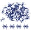 QUARKZMAN 50Pz Mini Fiocco di Nastro di Chiffon 1 Fiocchi Nastro Raso Multicolori Fiocchetti Piccoli Tessuto per Decorazioni Regalo Festa Cucito DIY Artigianale Natalizi, Blu Navy