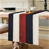 Hanrunsi Runner da Tavola Invernale Moderno Lavabile Decorazione da Tavolo 40 x 140 cm Rosso Blu Bianco Tovaglia per Feste di Matrimonio Feste Compleanni Interni ed Accessori per Runner da Tavolo a Righe
