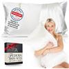 GN Glowy Nights Federa Seta Cuscino 50x80 Certificata da Dermatologi per Pelle e Capelli | Federa in seta per capelli | Massima qualitá 6A, 22 momme | Silk pillowcase (Bianco Avorio - Bordino Bianco Avorio)