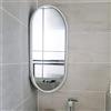 GQJNHUI Specchio Da Parete Angolare Girevole, Ovale Da Bagno, 30X50cm,35X60cm,40X80cm,40X90cm, Decorativo Con Cornice, Per Il Trucco, Cornice In Alluminio, HD, Antideflagrante(White