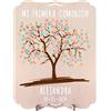 nagu® Albero di impronte digitali per Prima Comunione. Utilizzabile come libro degli ospiti o delle firme. Regalo per bambini o bambine. Cornice in legno 30x22 cm con set di lettere e numeri