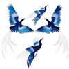 Hyxodjy Set di 4 toppe adesive per abbigliamento termoadesive con Phoenix Uccello Ricamo in Stile Cinese Applique Big Patch per jeans, vestiti, borse, cappelli, tende, lenzuola, tovaglie
