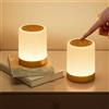 NIWOHOM Set di 2 Lampada da Comodino, Luminosità Regolabile Abat Jour da Comodino con 256 Colori RGB e 5 Modalità, Lampada da Tavolo Senza Fili, Luce Notturna Bambini LED con Timer per Camera da letto