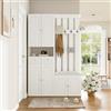 Lcoho Set appendiabiti da parete; set appendiabiti da parete con scarpiera e scarpiera, 4 ganci, 6 porte, 2 cassetti, bianco (B110 × 180 × 37 cm)