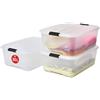 Iris Ohyama Scatole Portaoggetti in Plastica con Coperchio, 30L, Lotto di 3, Trasparente, Con Chiusura a Clip, Empilabile, Solido, Per Armadio, Garage, Casa, Ufficio, Organizzatore, TB-30