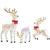 Generico Set di 3 decorazioni natalizie per esterni con famiglia di renne, 40 cm, set di renne con famiglia di cervi illuminatis in 2D per cortile, prato, giardino, interni ed esterni, decorazioni per le feste