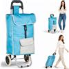 Carrello per la Spesa Zeus Trolley con Rivestimento Termico 35x30x90 cm e Ruote Azzurro