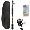 Gucagle Set di canne da pesca telescopiche, kit di canne da pesca in fibra di carbonio leggero e resistente con mulinello da spinning per pesca in mare, fiume, spiaggia, uomini, donne,