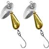 PLCPDM 2 cucchiai da Pesca Attrezzatura da Pesca Accessori Esche in Metallo Esche Spinner con Gancio Rotante con Paillettes rigide Esche Spinner per Acqua salata