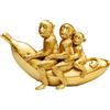 Kare Design figura decorativa Banana Ride, oro, motivo animale, scimmia, accessorio casa, scaffale, tavolo, stile giungla, 12 cm