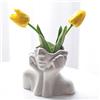 Romehaha Vaso per fiori, decorazione da scrivania, in ceramica, forma femminile, ideale come decorazione per mensole, decorazione moderna per la tavola della fattoria, piccolo vaso carino per