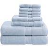 Madison Park Signature - Set di Asciugamani da Bagno turchi in 100% Cotone da 800 g/m², Set di Asciugamani da Bagno Oversize in Lino e Cotone, 8 Pezzi, Include 2 Asciugamani da Bagno, 2 Asciugamani