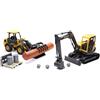 NEW-RAY ITALIA SRL New Ray set Volvo Pala gommata L25 ed escavatore Volvo ECR88D scala 1:18 con Accessori