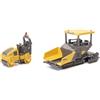 NEW-RAY ITALIA SRL Newray set Volvo finitrice asfalto P6820D e Rullo Compressore DD25B Scala 1:43